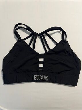 PINK Victoria's Secret Black Multi-Strap Sports Bralette